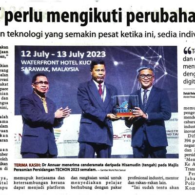 13 Julai 2023 Utusan Borneo Pg.5 Institusi Tvet Perlu Mengikuti Perubahan Era Digital