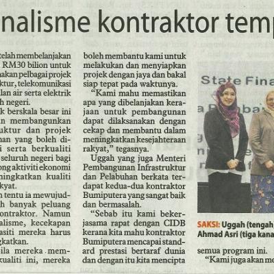 15 Julai 2023 Utusan Borneo Pg. 3 Usaha Tingkat Profesionalisme Kontraktor Tempatan Akan Diteruskan