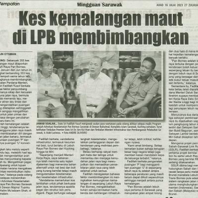 16 Julai 2023 Mingguan Sarawak Pg.4 Kes Kemalangan Maut Di Lpb Membimbangkan