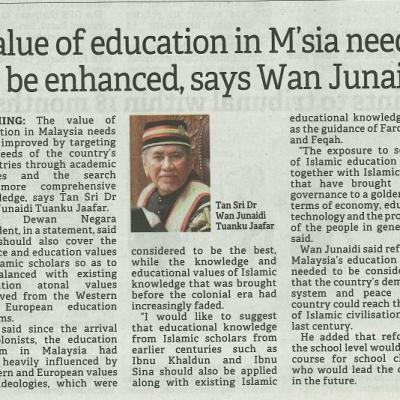 17 Julai 2023 Borneo Post Pg.3 Value Of Education In Msia Needs To Be Enhanced Says Wan Junaidi