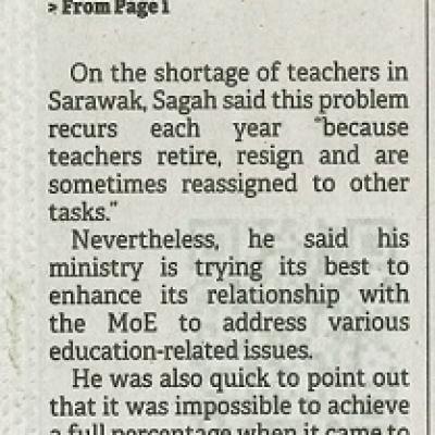 18 Julai 2023 Borneo Post Pg.2 Sagah Ministry Doing Its Best To Enhance Ties With Moe