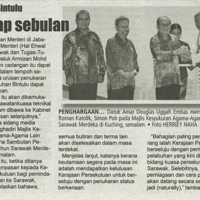 22 Julai 2023 Utusan Sarawak Pg.5 Laporan Penuh Siap Sebulan