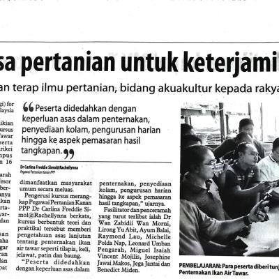 27 Julai 2023 Utusan Borneo Pg.5 Upmkb Perkasa Pertanian Untuk Keterjaminan Makanan