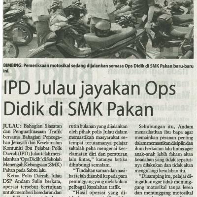 5 Julai 2023 Utusan Borneo Pg1 Ipd Julau Jayakan Ops Didik Di Smk Pakan