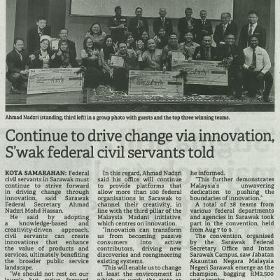 10 Ogos 2023 Borneo Post Pg.6 Continue To Drive Change Via Innovation Swak Federal Servants Told