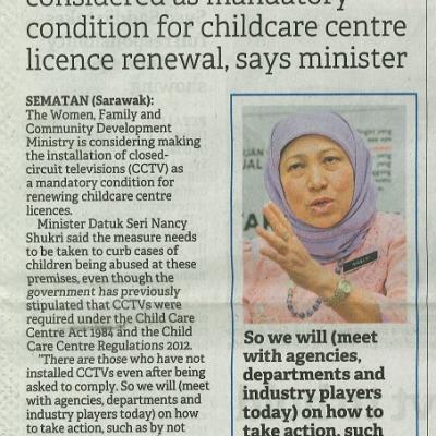 14 Ogos 2023 Borneo Post Pg.1 Protecting Kids From Abuse In Daycare