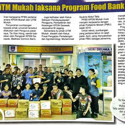 18 Ogos 2023 Utusan Sarawak Pg.12 Uitm Mukah Laksanakan Program Food Bank Siswa