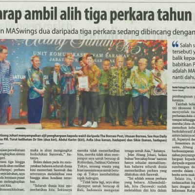 3 Ogos 2023 Utusan Borneo Pg.3 Sarawak Harap Ambil Alih Tiga Perkara Tahun Ini Premier