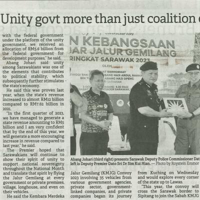 4 Ogos 2023 Borneo Post Pg.2 Abg Johari Unity Govt More Than Just Coalition Of Parties