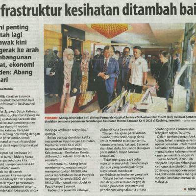 6 Ogos 2023 Utusan Borneo Pg.1 Infrastruktur Kesihatan Ditambah Baik