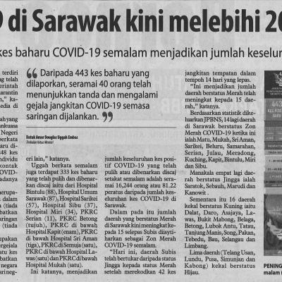 12.4.2021 Utusan Borneo Pg.2 Kes Covid 19 Di Sarawak Kini Melebihi 20000