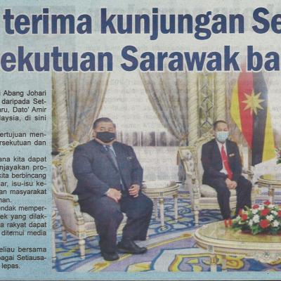 15.4.2021 Utusan Sarawak Pg.3 Abang Jo Terima Kunjungan Setiausaha Persekutuan Sarawak Baharu