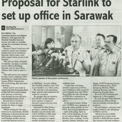 17 Sept 2023 Sunday Post Pg.3 Proposal For Starlink To Set Up Office In Sarawak