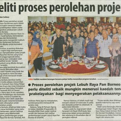 18 Sept 2023 Utusan Borneo Pg.1 Teliti Proses Peroleha Projek