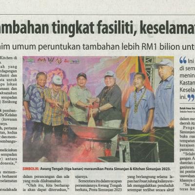 19 Sept 2023 Utusan Borneo Pg.3 Peruntukan Tambahan Tingkat Fasiliti Keselamatan Sempadan