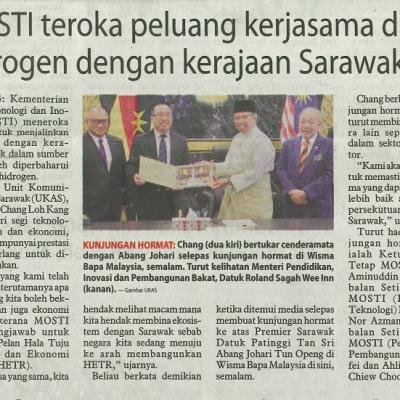 23 September 2023 Utusan Borneo Pg.3 Mosti Teroka Peluang Kerjasama Dalam Hidrogen Dengan Kerajaan Sarawak