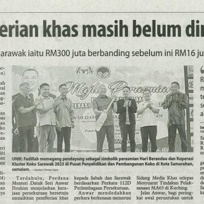 1 Oktober 2023 Utusan Borneo Pg.4 Formula Pemberia Khas Masih Belum Dimuktamadkan