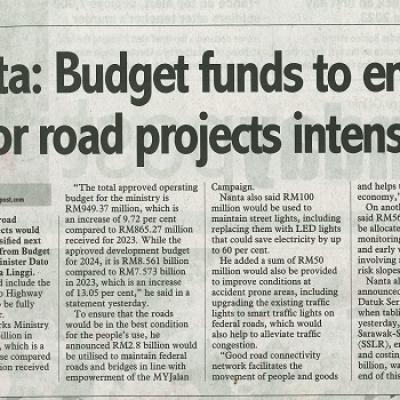15 Oktober 2023 Sunday Post Pg.2 Nanta Budget Funds To Ensure Major Road Project Intensified