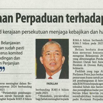 15 Oktober 2023 Utusan Borneo Pg.3 Komitmen Kerajaan Perpaduan Terhadap Sabah Sarawak