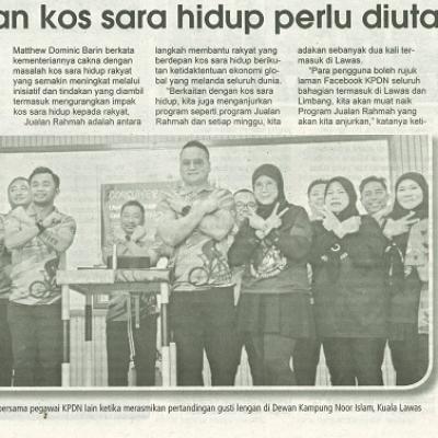 17 Oktober 2023 Utusan Sarawak Pg.7 Cabaran Kos Sara Hidup Perlu Diutamakan