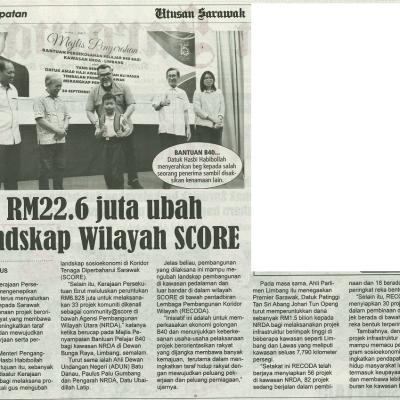 2 Oktober 2023 Utusan Sarawak Pg.2 Rm22.6 Juta Ubah Landskap Wilayah Score