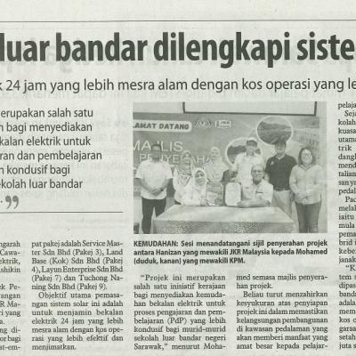 21 Oktober 2023 Utusan Borneo Pg.4 43 Sekolah Di Luar Bandar Dilengkapi Sistem Solar Hibrid