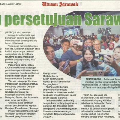 23 Oktober 2023 Utusan Sarawak Pg.3 Perlu Persetujuan Sarawak
