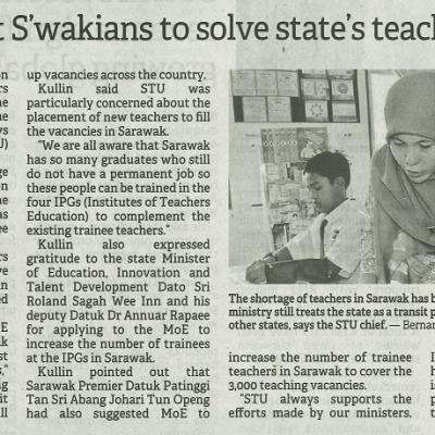 24 Oktober 2023 Borneo Post Pg.6 Stu Recruit Swakians To Solve States Teacher Shortage