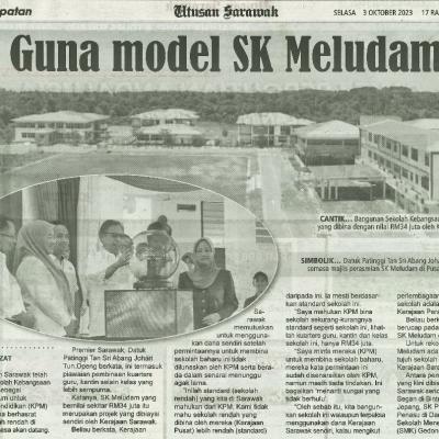 3 Oktober 2023 Utusan Sarawak Pg.4 Guna Model Sk Meludam