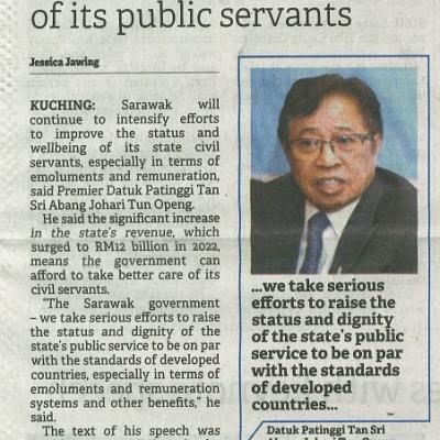 6 Oktober 2023 Borneo Post. Pg.1 Brighter Days For State Civil Service