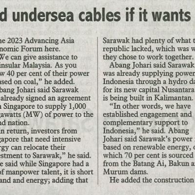 8 Oktober 2023 Sunday Post Pg.1 Peninsula Can Build Undersea Cables If It Wants Power From Swak