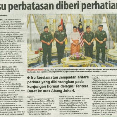 18 November 2023 Utusan Borneo Pg.1 Isu Perbatasan Diberi Perhatian