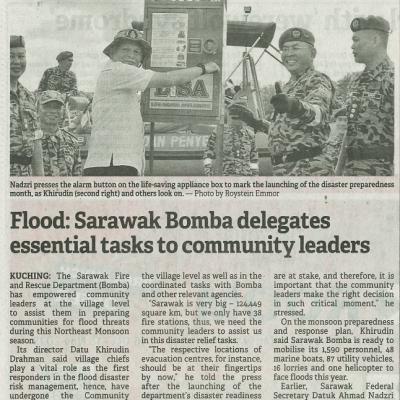 2 November 2023 Borneo Post Pg. 2 Flood Sarawak Bomba Delegates Essential Tasks To Community Leaders