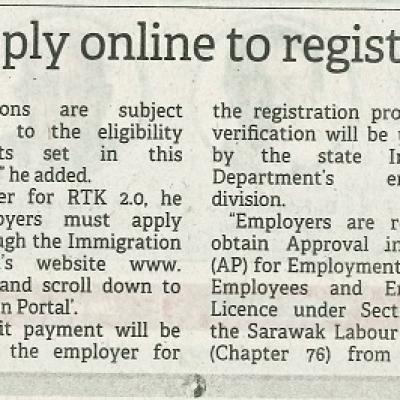 12 Disember 2023 Borneo Post Pg.2 Employers Must Apply Online To Register For Rtk 2.0