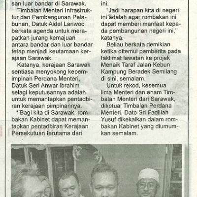 13 Disember 2023 Utusan Sarawak Pg.4 Rombakan Kabinet Perkasakan Pembangunan Luar Bandar