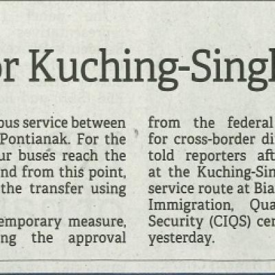 20 Disember 2023 Borneo Post Pg.3 Swak Awaiting Putrajaya Nod For Kuching Singkawang Cross Border Bus Service