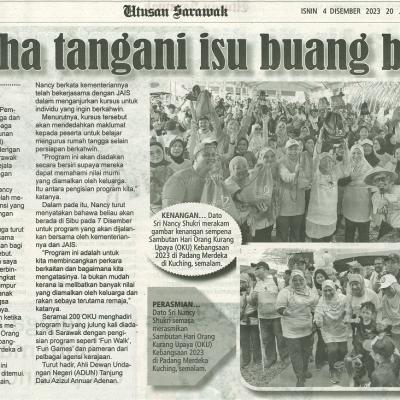 4 Disember 2023 Utusan Sarawak Pg.4 Usaha Tangani Isu Buang Bayi