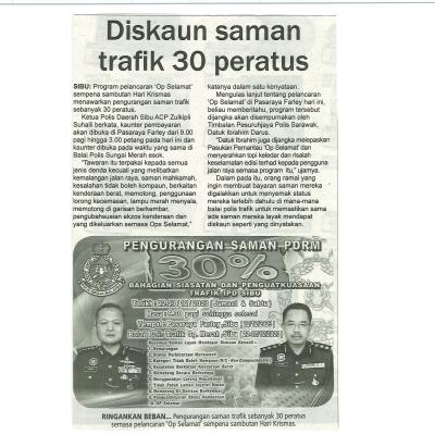 Utusan Sarawak 22122023 Ms 6 Diskaun Saman Trafik 30 Peratus