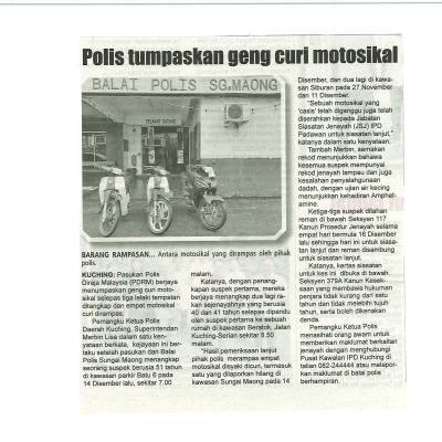 Utusan Sarawak Ms 11 Polis Tumpaskan Geng Curi Motosikal