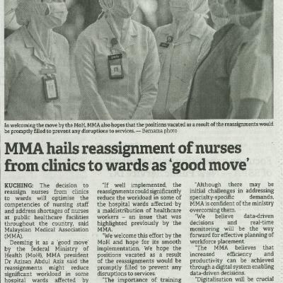 10 Januari 2024 Borneo Post Pg. 2 Mma Hails Reassignment Of Nurses From Clinics To Wards Asgood Move
