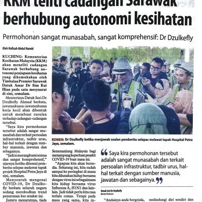 13 Januari 2024 Utusan Borneo Pg.3 Kkm Teliti Cadangan Sarawak Berhubung Autonomi Kesihatan