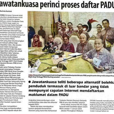 15 Januari 2024 Utusan Borneo Pg. 1 Jawatankuasa Perinci Proses Daftar Padu
