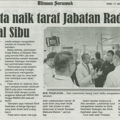 17 Januari 2024 Utusan Sarawak Pg.6 Rm3 Juta Naik Taraf Jabatan Radiologi Hospital Sibu