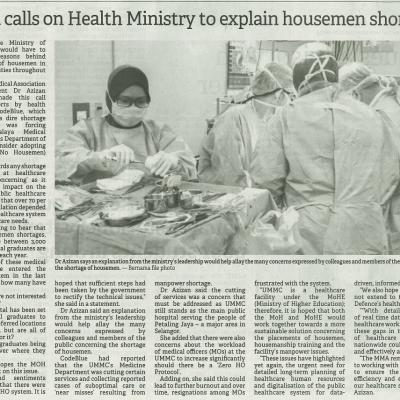 20 Januari 2024 Borneo Post Pg.7 Mma Calls On Health Ministry To Explain Housemen Shortage