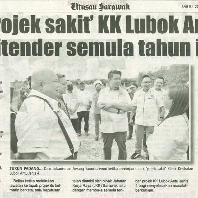 20 Januari 2024 Utusan Sarawak Pg.4 Projek Sakit Kk Lubok Antu Ditender Semula Tahun Ini