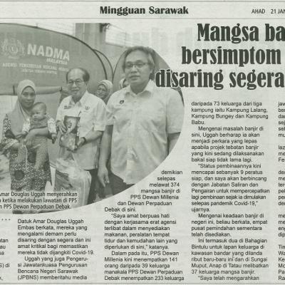 21 Januari 2024 Mingguan Sarawak Pg.6 Mangsa Banjir Bersimptom Perlu Disaring Segera Uggah