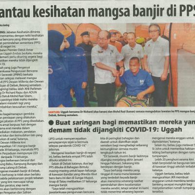 21 Januari 2024 Utusan Borneo Pg.1 Pantau Kesihatan Mangsa Banjir Di Pps