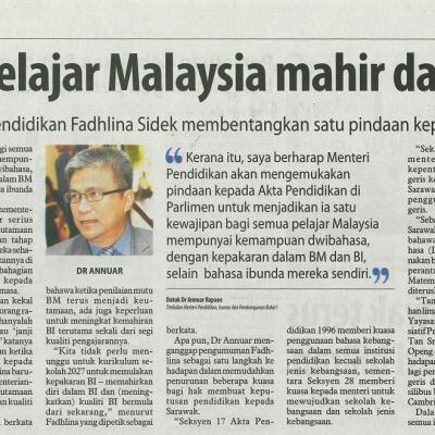 24 Januari 2024 Utusan Borneo Pg.3 Pastikan Pelajar Malaysia Mahir Dalam Bm Bi