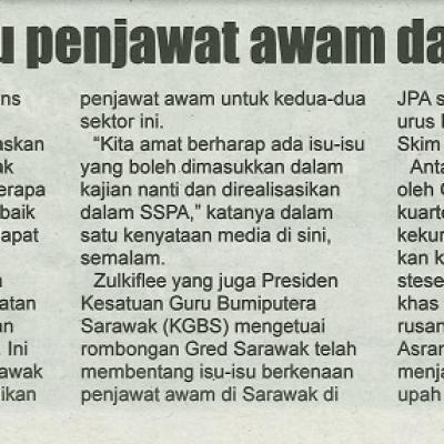 25 Januari 2024 Utusan Sarawak Pg.6 Gred Sarawak Harap Isu Penjawat Awam Dapat Kelulusan Kerajaan