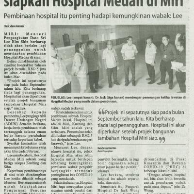 27 Januari 2024 Utusan Borneo Pg.5 Harap Tiada Penangguhan Siapkan Hospital Medan Di Miri